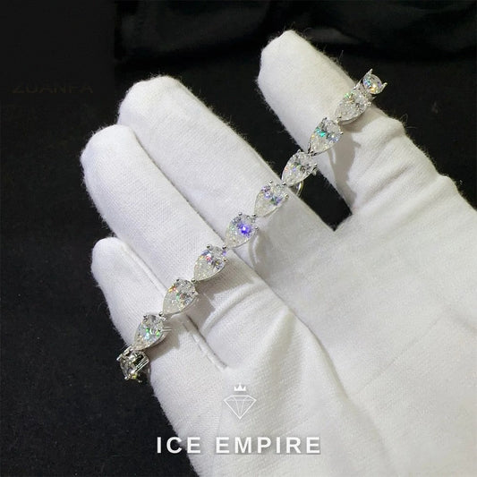 Iced Out 925 Silver Moissanite Tennis Chain