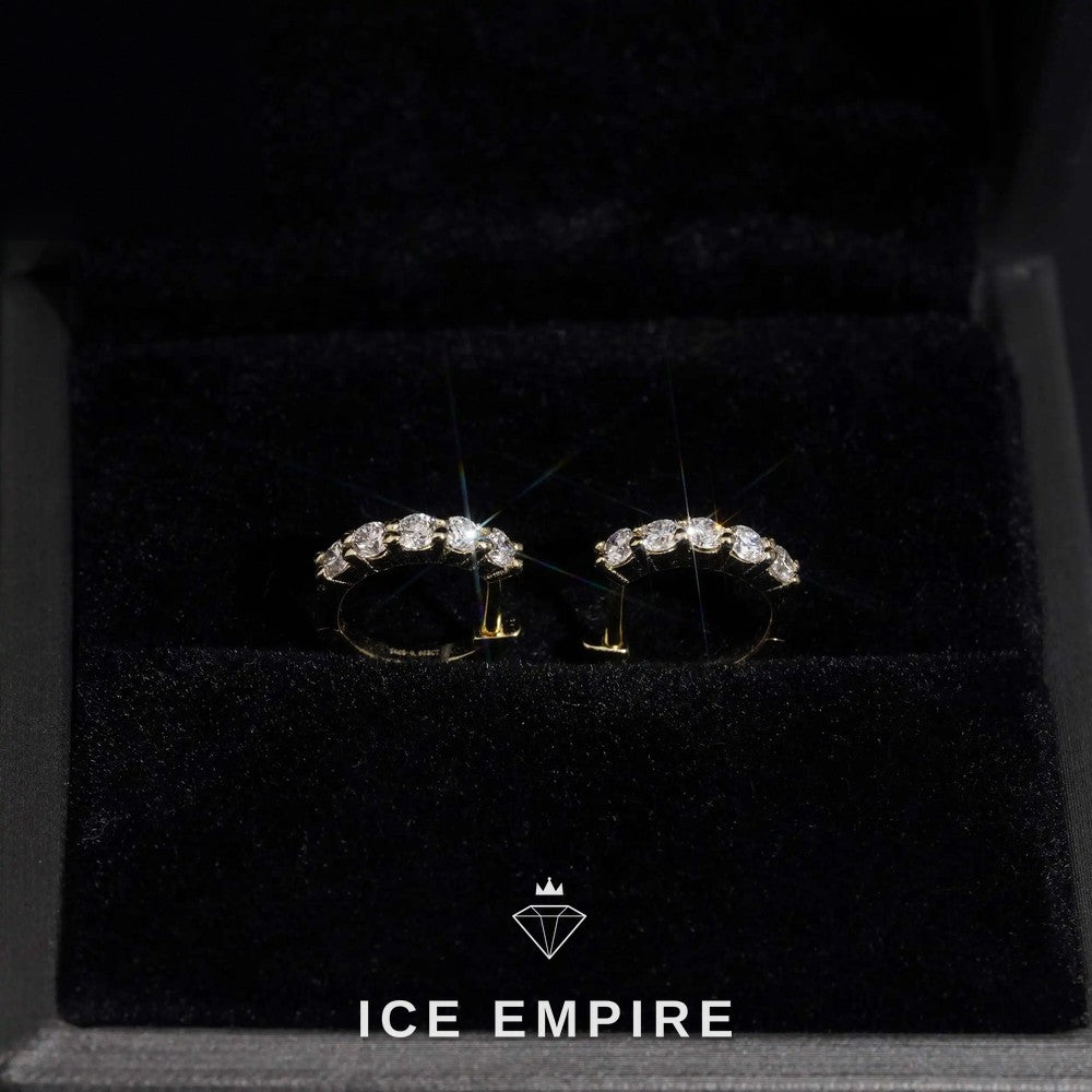 Iced Out Rose Gold Plated Lab Grown Diamond Hoop Earrings