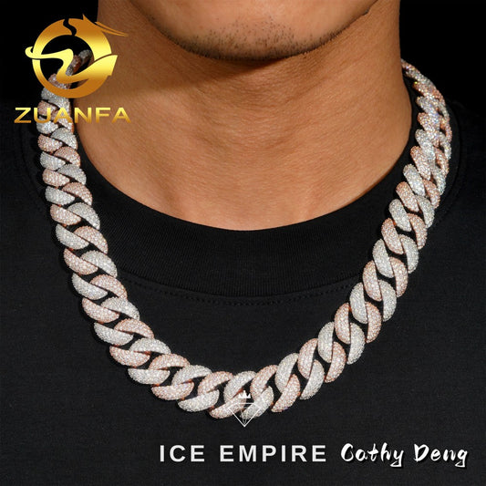 Iced Out Rose Gold Plated Moissanite Cuban Chain