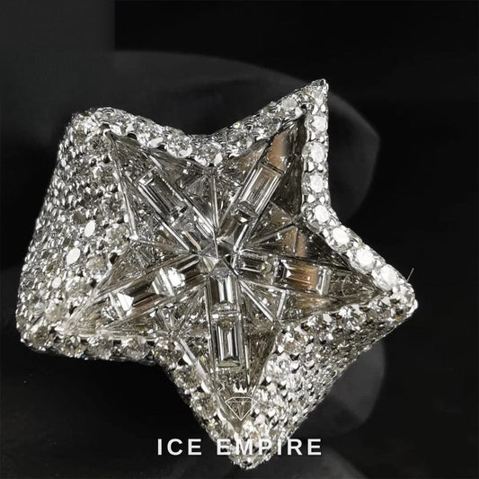 Iced Out 925 Silver Moissanite Ring