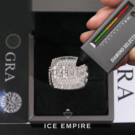 Iced Out Baguette Rose Gold Plated Moissanite Ring