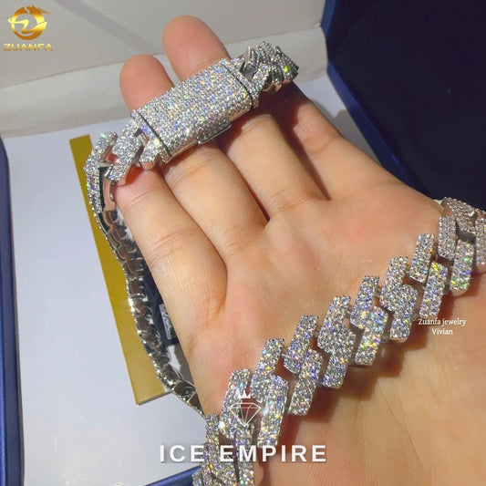 Iced Out Rose Gold Plated Moissanite Cuban Chain