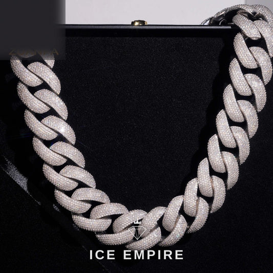 Iced Out Rose Gold Plated Moissanite Cuban Chain