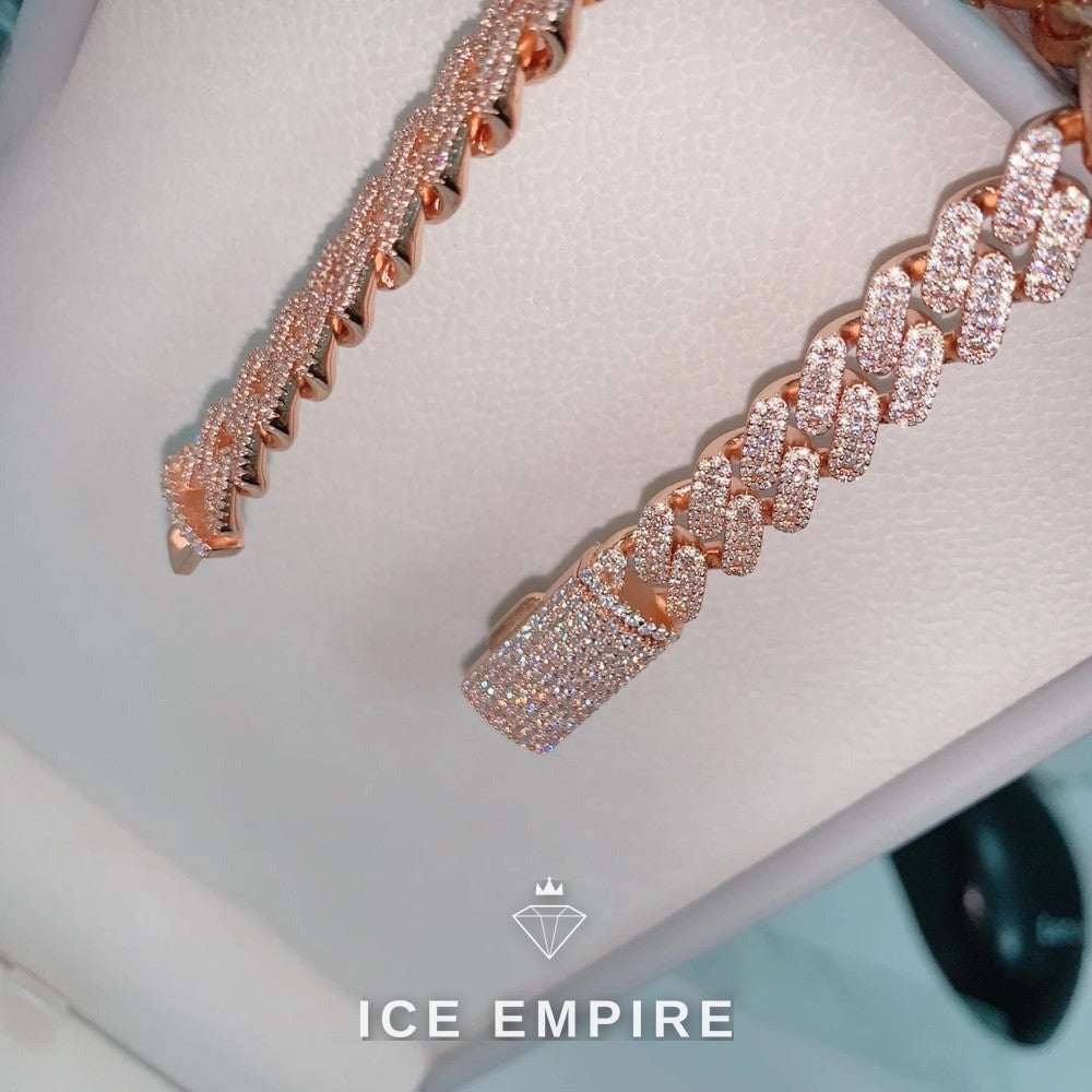 Iced Out Rose Gold Plated Moissanite Cuban Chain