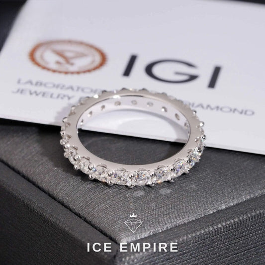 Iced Out 10K Gold Lab Grown Diamond Wedding Band