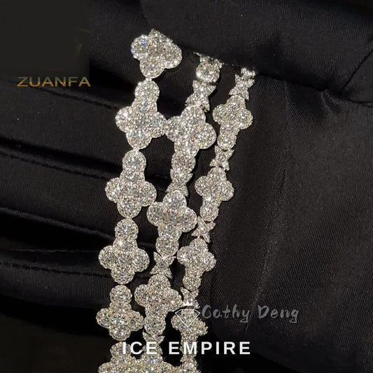 Iced Out Rose Gold Plated Moissanite Cuban Chain