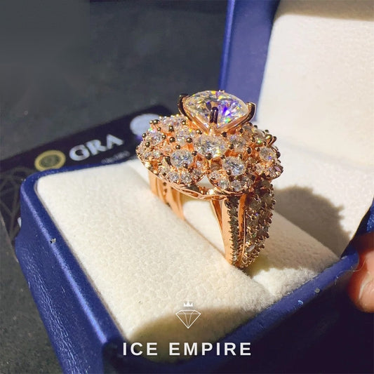 Iced Out 925 Silver Moissanite Ring