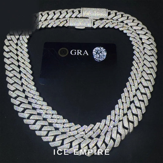 Iced Out 925 Silver Moissanite Cuban Chain