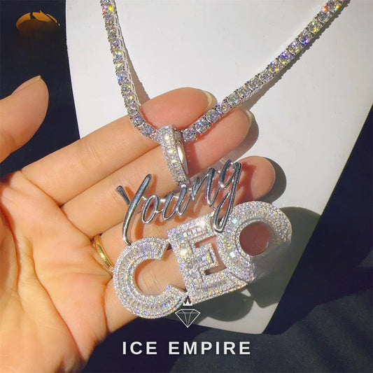 Iced Out 925 Silver Moissanite Pendant