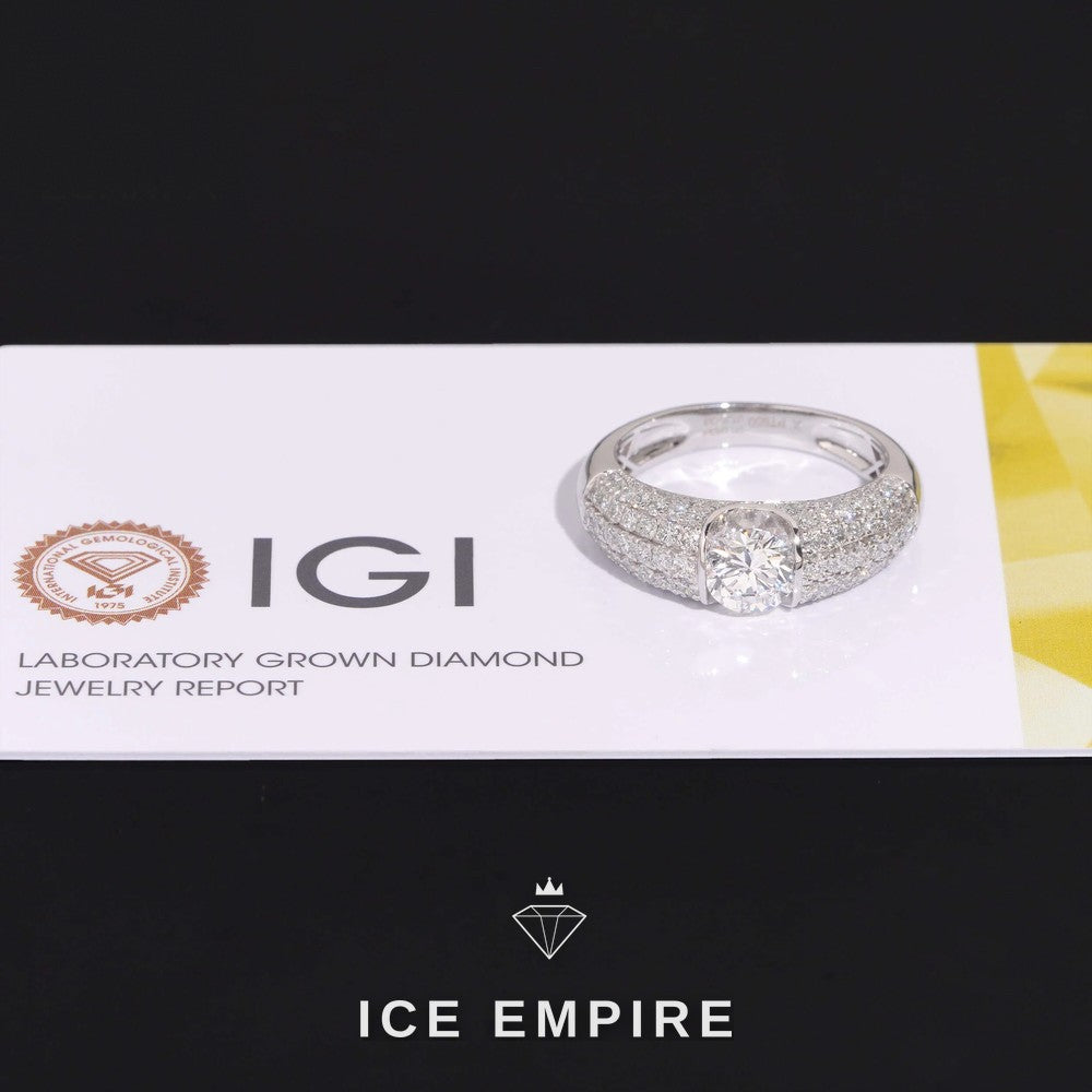 Iced Out 925 Silver Lab Grown Diamond Ring
