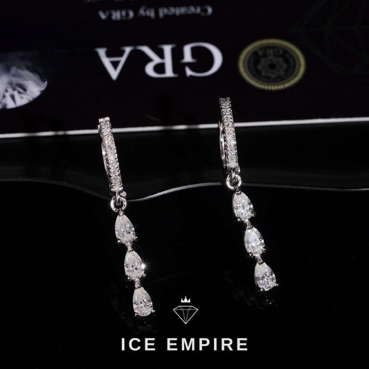 Iced Out 925 Silver Moissanite Hoop Earrings
