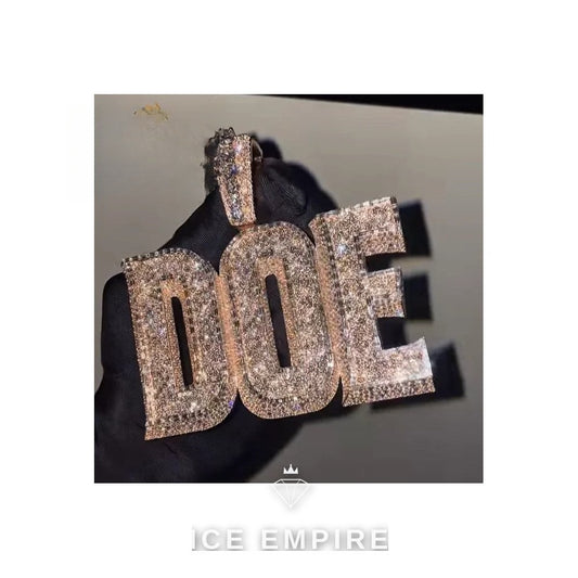 Iced Out Rose Gold Plated Moissanite Pendant