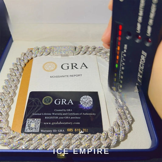 Iced Out Rose Gold Plated Moissanite Cuban Chain
