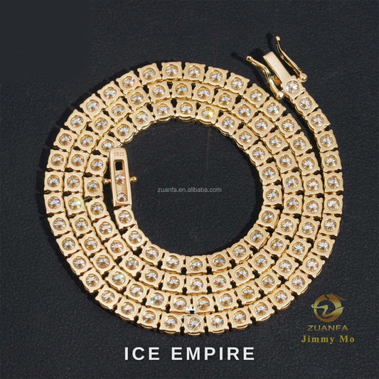 Iced Out Gold Plated Moissanite Cuban Chain