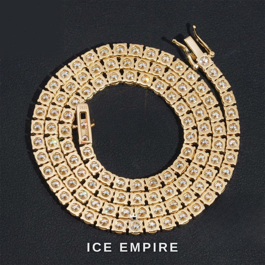Iced Out Gold Plated Moissanite Cuban Chain