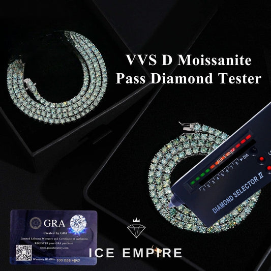 Iced Out Rose Gold Plated Moissanite Cuban Chain