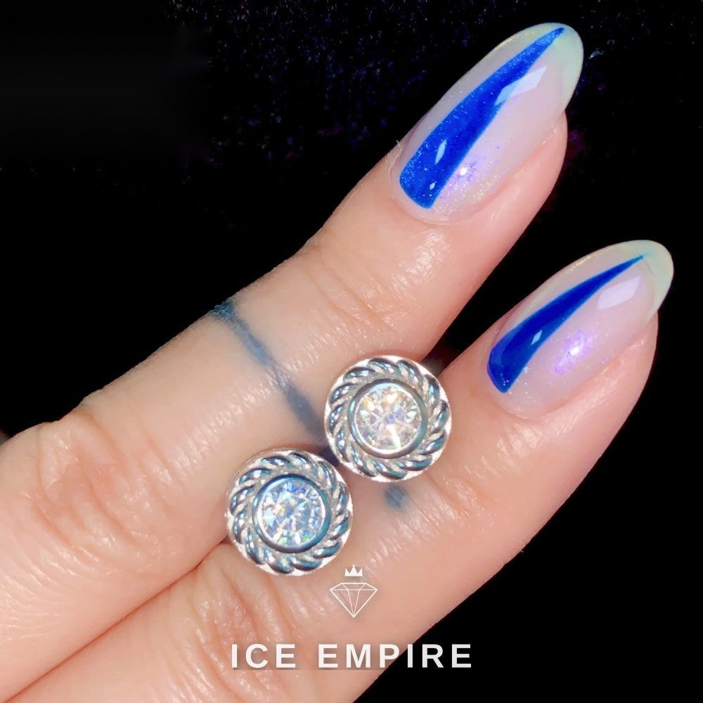 Iced Out Gold Plated Moissanite Stud Earrings