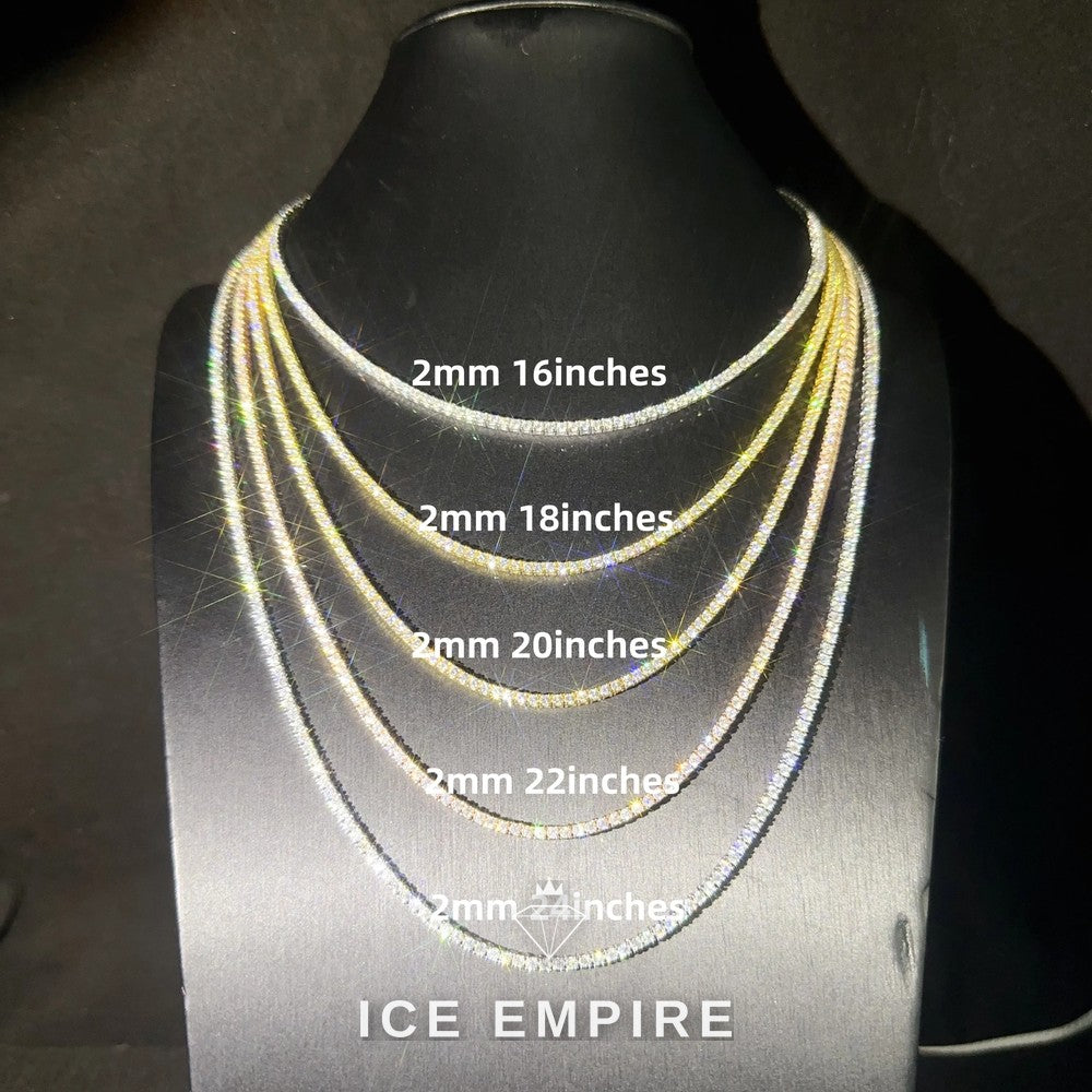 Iced Out Rose Gold Plated Moissanite Tennis Chain