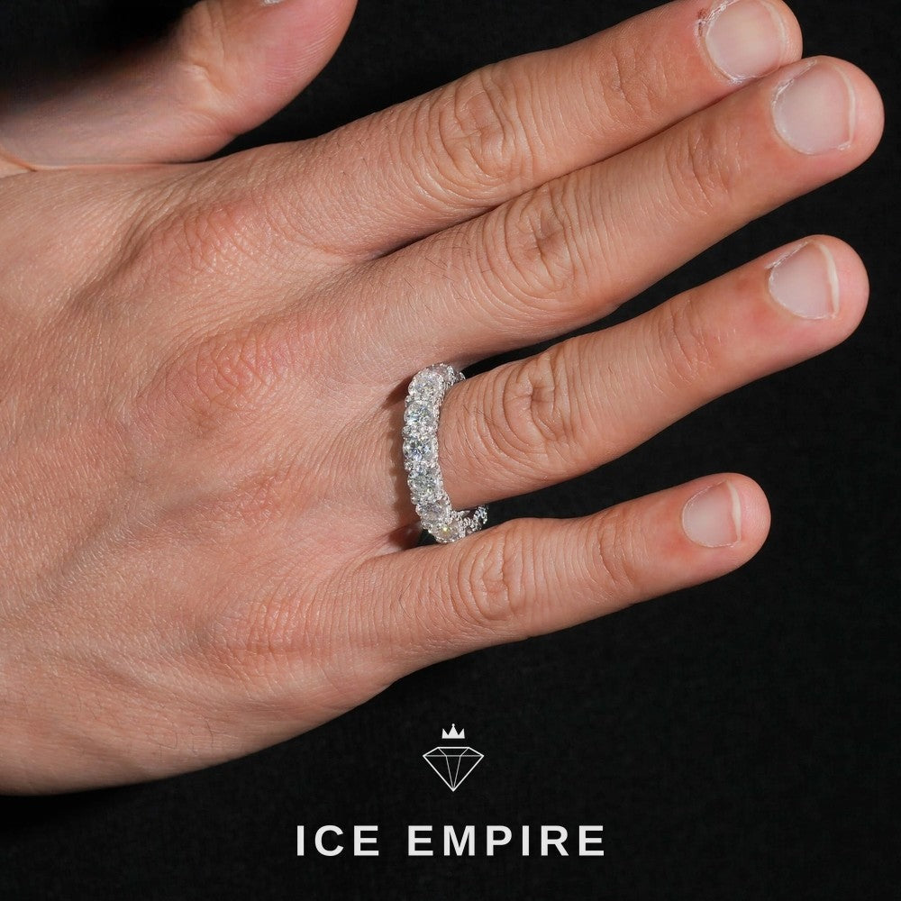 Iced Out 925 Silver Lab Grown Diamond Ring