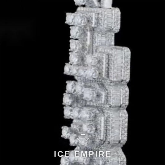 Iced Out Cross 925 Silver Moissanite Pendant