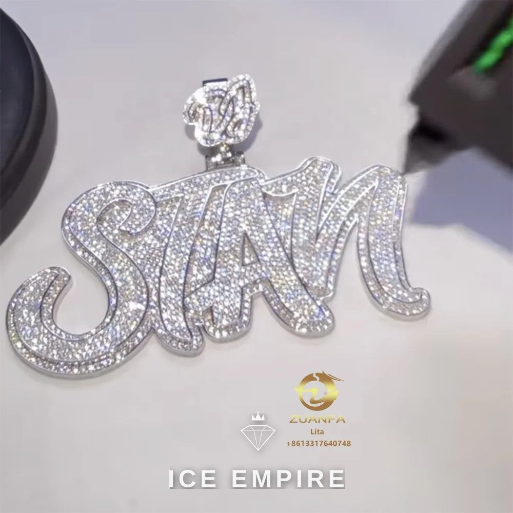 Iced Out 925 Silver Pendant