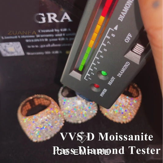 Iced Out 925 Silver Moissanite Ring