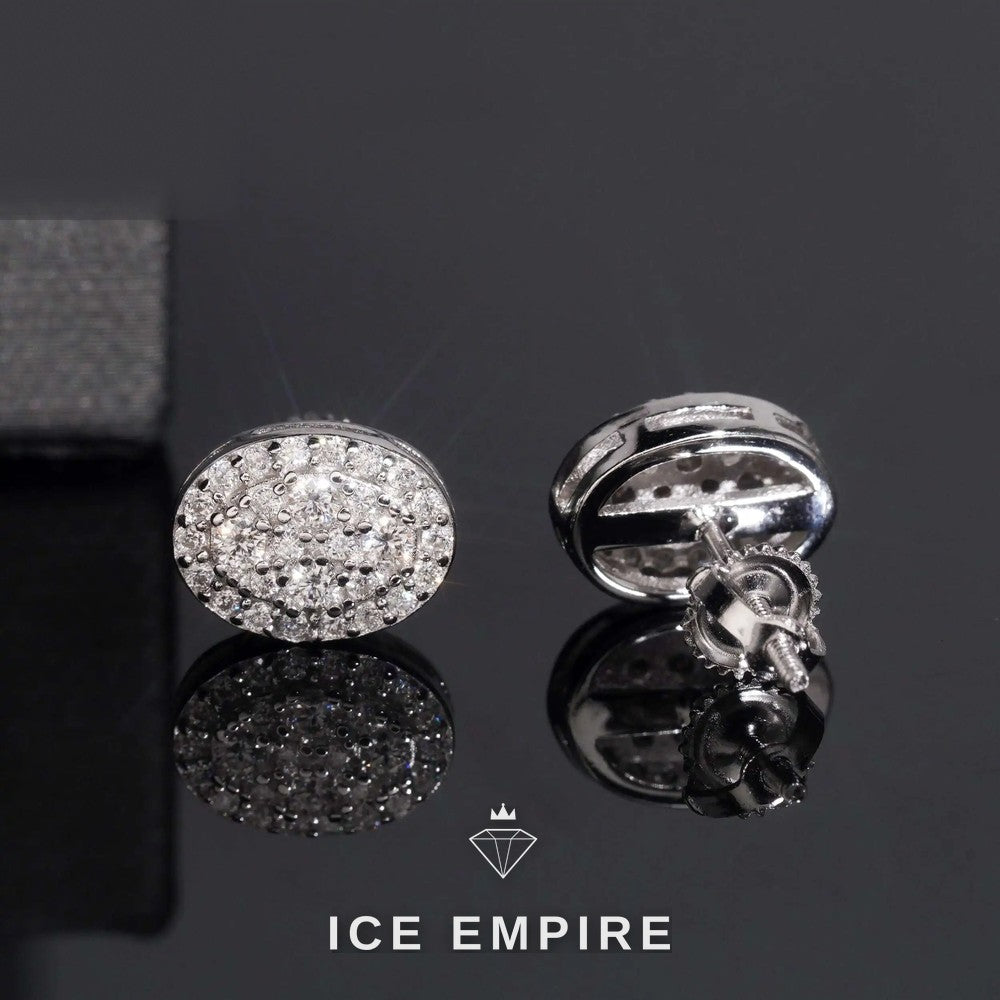 Iced Out Gold Plated Moissanite Stud Earrings
