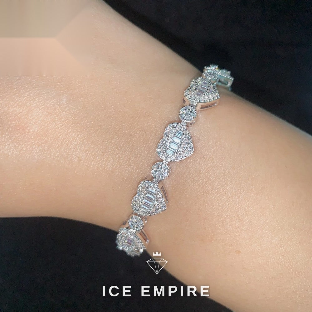 Iced Out Baguette 925 Silver Moissanite Cuban Chain