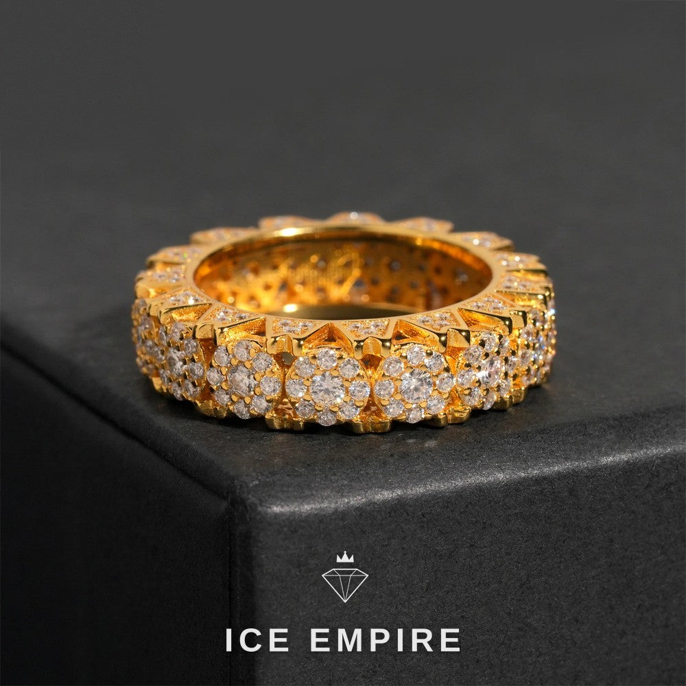 Iced Out Gold Plated Moissanite Ring