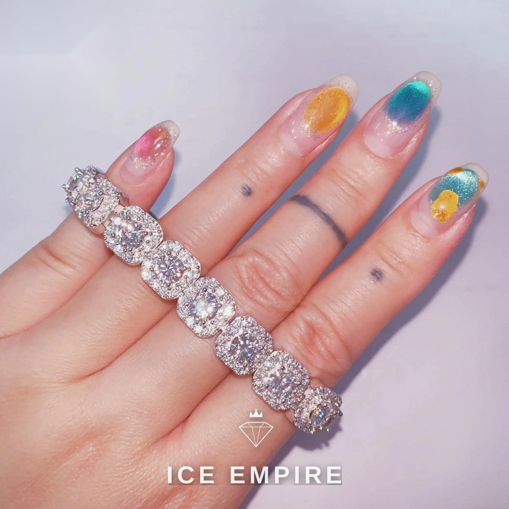 Iced Out Baguette Rose Gold Plated Moissanite Cuban Chain