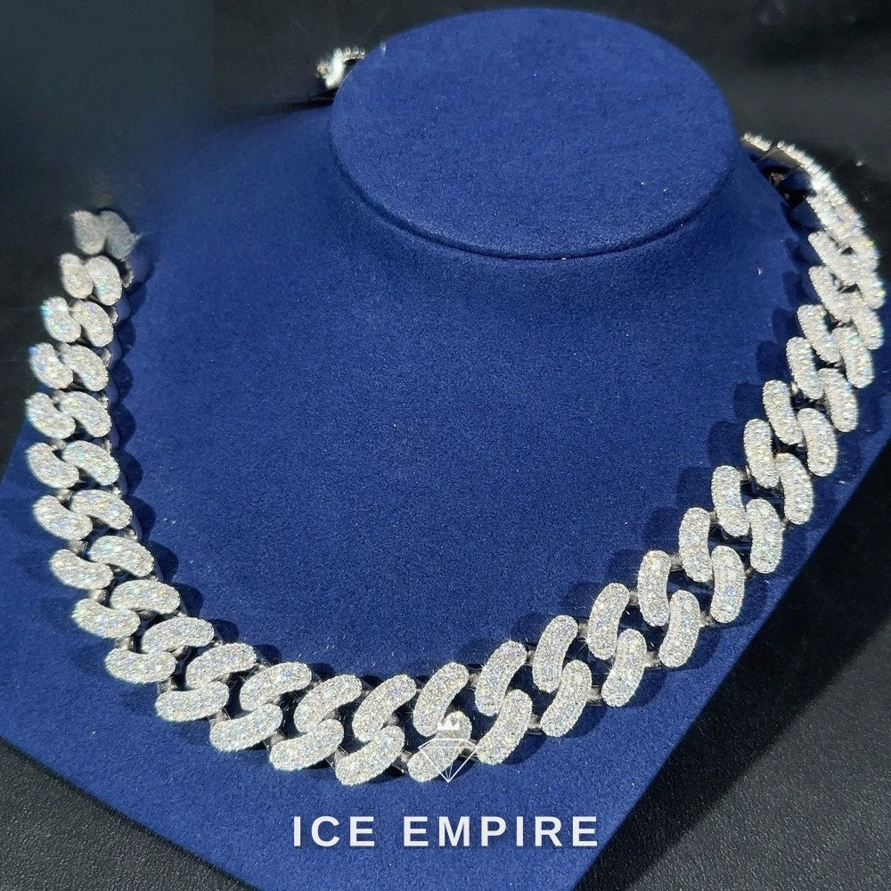 Iced Out Rose Gold Plated Moissanite Cuban Chain