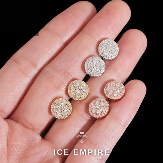 Iced Out 925 Silver Moissanite Stud Earrings