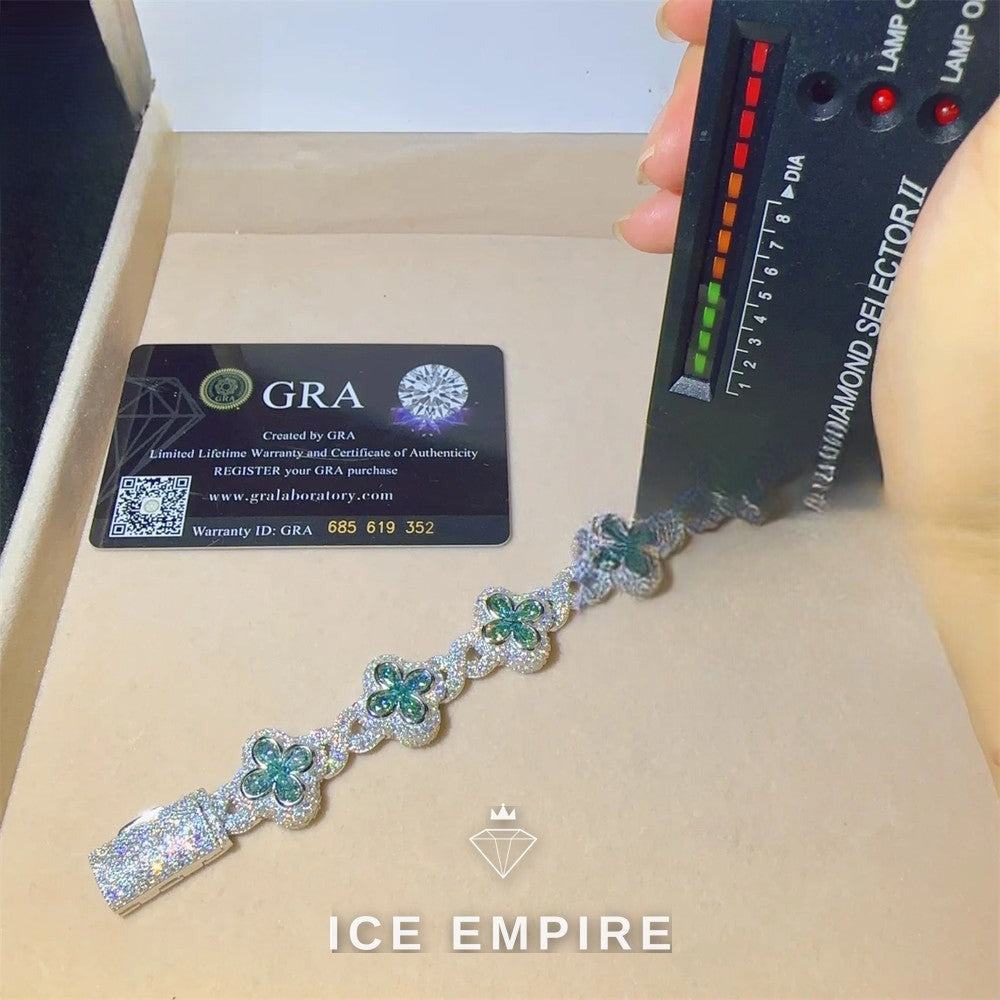 Iced Out 925 Silver Moissanite Cuban Chain
