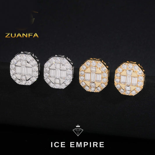 Iced Out 925 Silver Moissanite Earrings