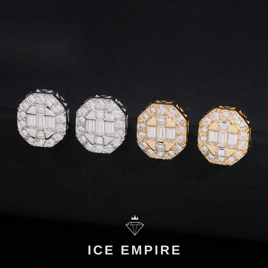Iced Out 925 Silver Moissanite Earrings
