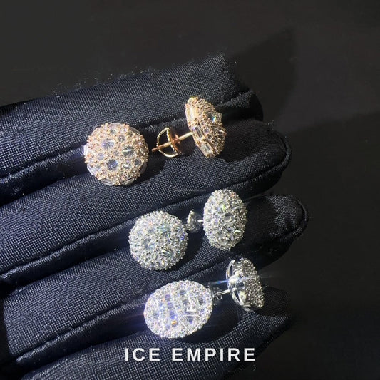 Iced Out 925 Silver Moissanite Stud Earrings