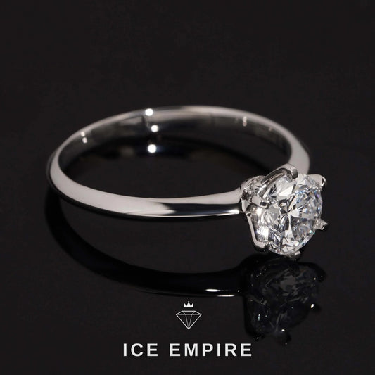 Iced Out 925 Silver Lab Grown Diamond Engagement Ring