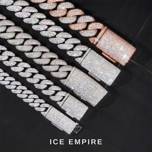 Iced Out Rose Gold Plated Moissanite Cuban Chain