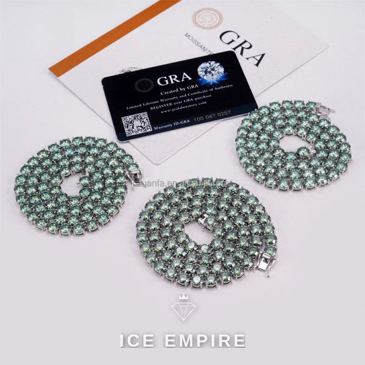 Iced Out 925 Silver Moissanite Tennis Chain