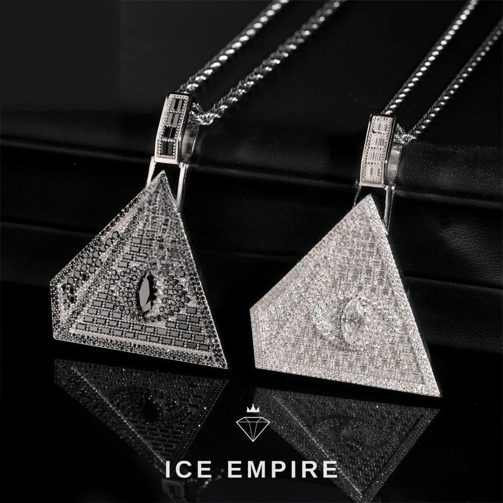 Iced Out Baguette 925 Silver Pendant
