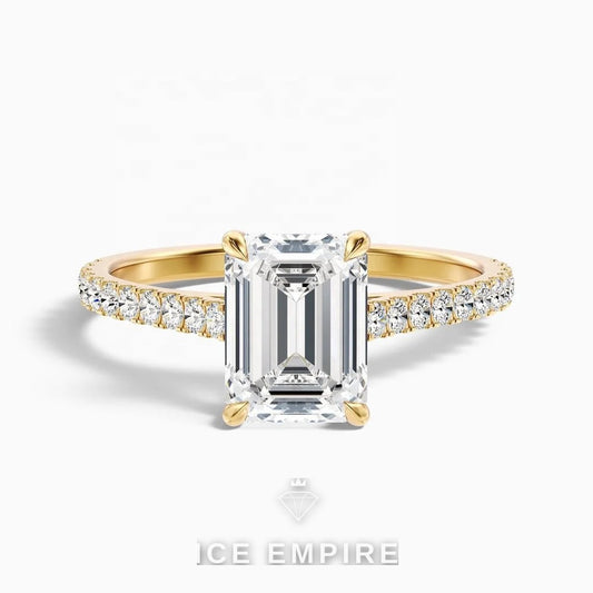 Iced Out 14K Gold Lab Grown Diamond Engagement Ring