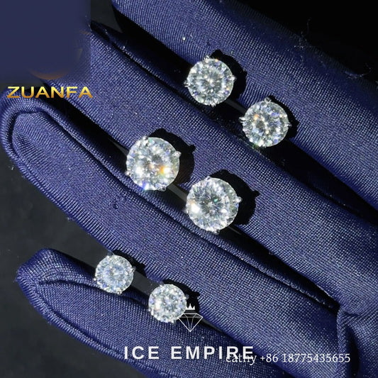 Iced Out Rose Gold Plated Moissanite Earrings