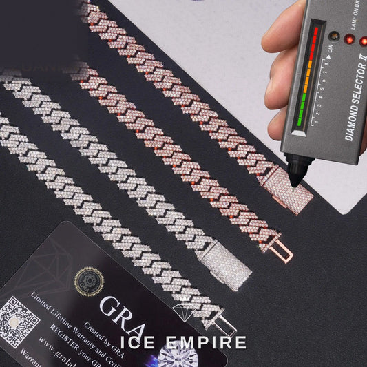 Iced Out Rose Gold Plated Moissanite Cuban Chain