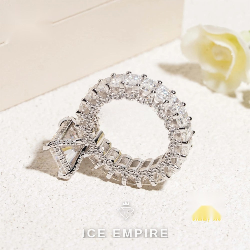 Iced Out 925 Silver Moissanite Ring