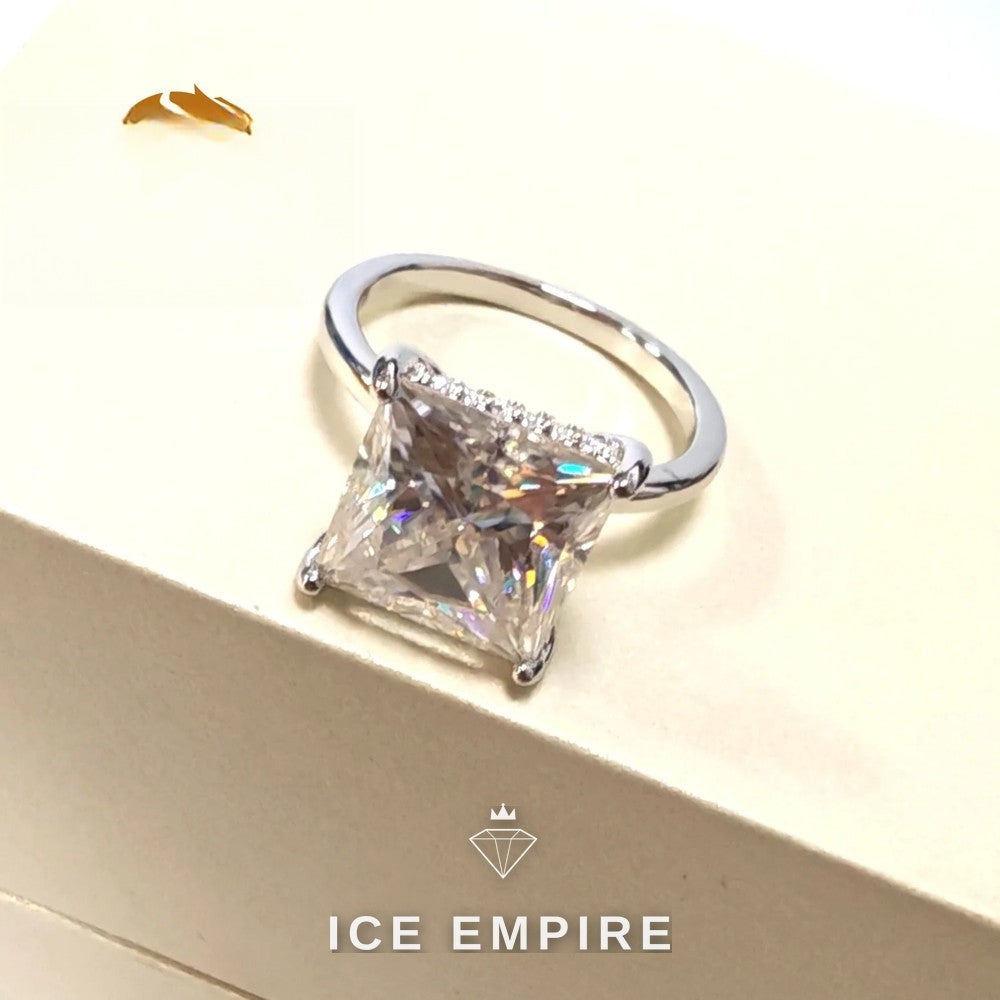 Iced Out 925 Silver Moissanite Wedding Band