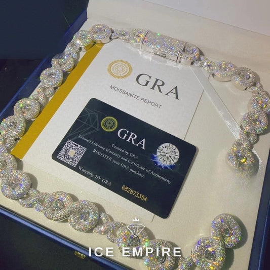 Iced Out Rose Gold Plated Moissanite Cuban Chain