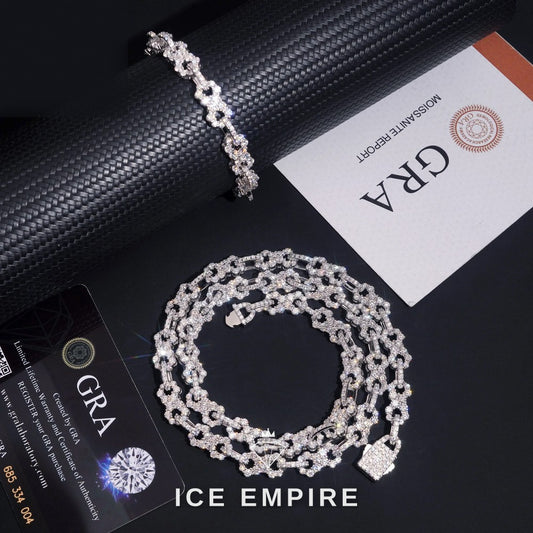 Iced Out Rose Gold Plated Moissanite Cuban Chain