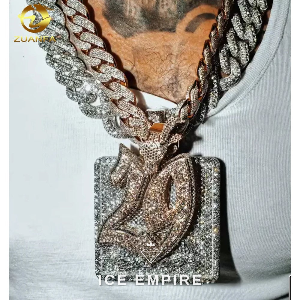 Iced Out 925 Silver Moissanite Pendant
