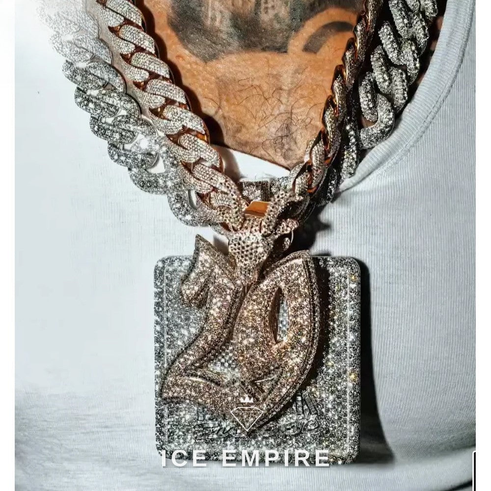 Iced Out 925 Silver Moissanite Pendant