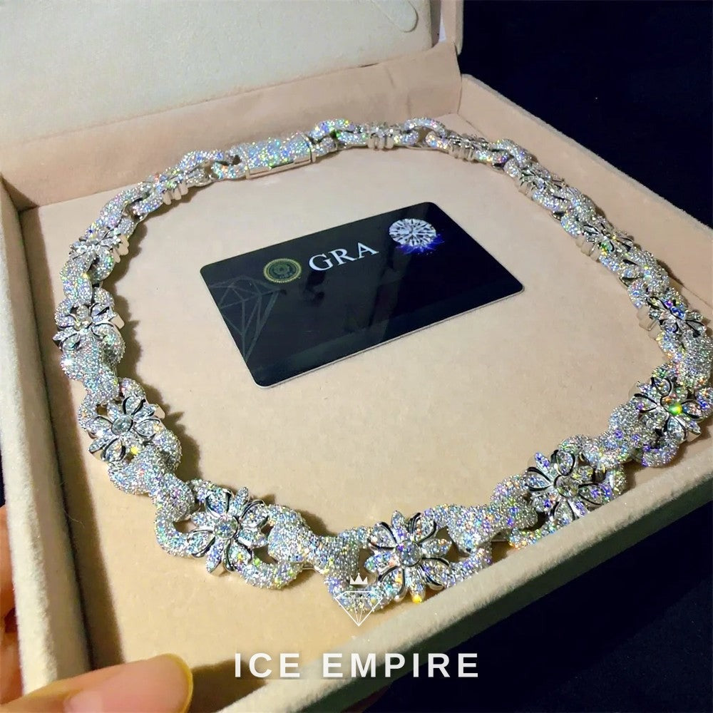 Iced Out Rose Gold Plated Moissanite Cuban Chain